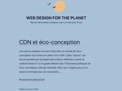 capture d'écran de l'article Web Design For The Planet